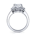 Platinum 2-Trapezoid Diamond Ring with Melee Accents