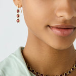 Jaipur Color 18K Yellow Gold Garnet Earrings with Diamonds, 1.6"