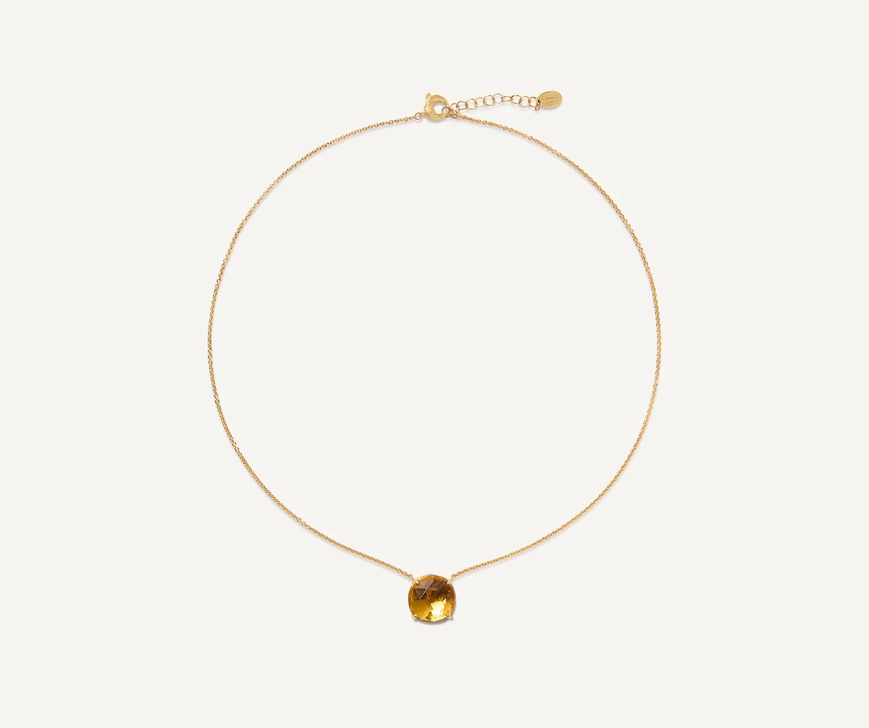 Jaipur Color 18K Yellow Gold Citrine Pendant Necklace, 16.5-18"