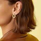 18K Yellow Gold Jaipur Drop Earrings With Diamonds