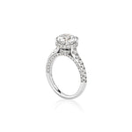 Scalloped Pave Under Halo Engagement Ring Semi Mount