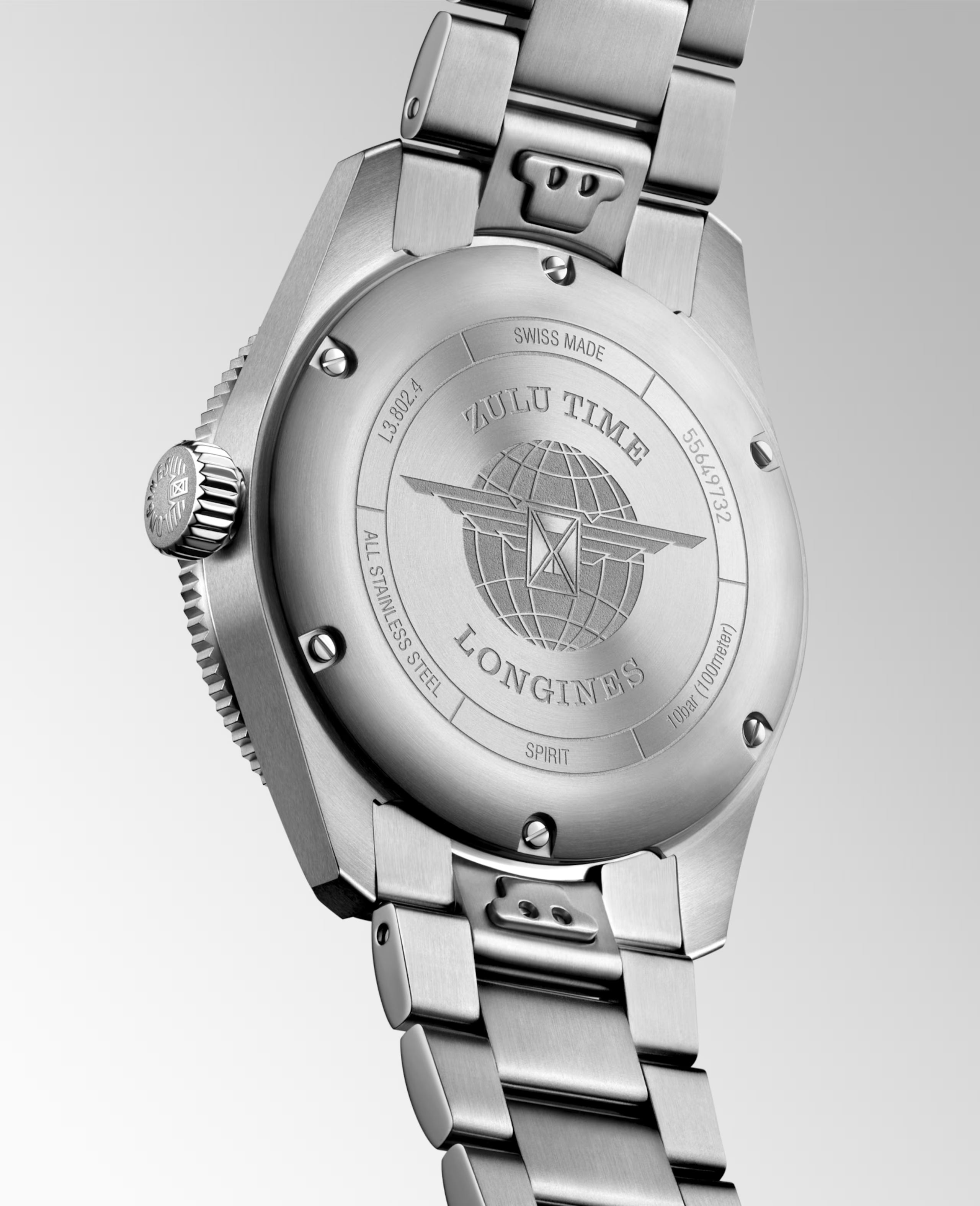 SPIRIT ZULU TIME- L3.802.4.50.6 Automatic watch, Ø 39.00 mm, Stainless steel and ceramic bezel