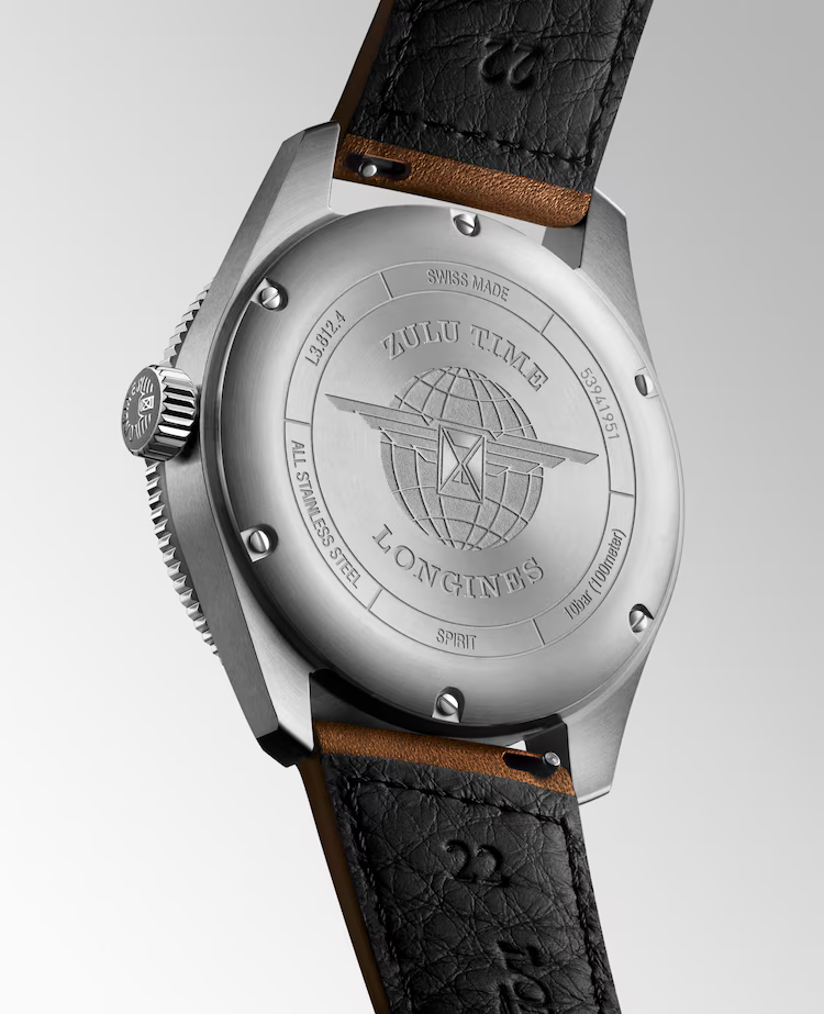 LONGINES SPIRIT ZULU TIME- L3.812.4.63.2 Automatic watch, Ø 42.00 mm, stainless steel and ceramic bezel