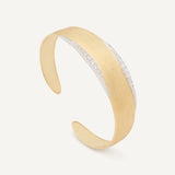 18K Yellow Gold Bangle With Diamond Pavé, Medium-Width