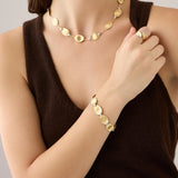 18K Yellow Gold Bracelet With Diamond Accents