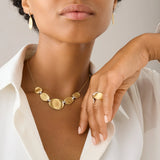 18K Yellow Gold "Halfsie" Necklace With Diamond Accents