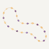 18K Yellow Gold Lunaria Long Necklace with Charoite