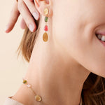 18K Yellow Gold Lunaria Mixed Tourmaline Drop Earrings