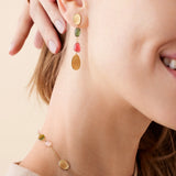 18K Yellow Gold Lunaria Mixed Tourmaline Drop Earrings