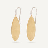 18K Yellow Gold Petal Drop Earrings With Diamond Hook