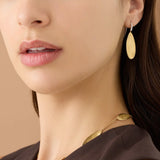 18K Yellow Gold Petal Drop Earrings With Diamond Hook