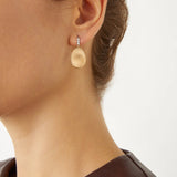 18K Yellow Gold Lunaria Petal Drop Earrings With Diamonds, Small