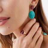 18K Yellow Gold  Lunaria Ring with Thulite