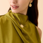 18K Yellow Gold Small Petal Pendant Necklace, 16.5"-18"