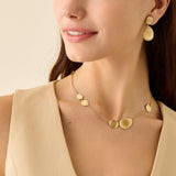 18K Yellow Gold Petal Necklace, 16.5"-18"