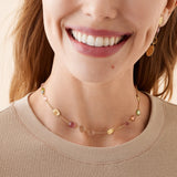 18K Yellow Gold Lunaria Tourmaline Necklace