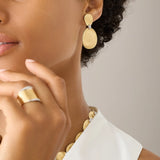 18K Yellow Gold Two-Drop Earrings With Diamond Accents