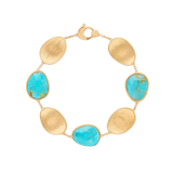 18K Yellow Gold Lunaria with Turquoise