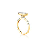 Bezel Solitaire with Under Halo Engagement Ring Setting Only