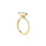 Bezel Solitaire with Under Halo Engagement Ring Setting Only