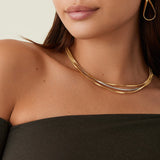 18K Yellow Gold Marrakech 3-Strand Coil Necklace With Diamond Bar