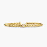 Cablespira Flex Station Bracelet in 18K Yellow Gold with Diamonds, 4mm
