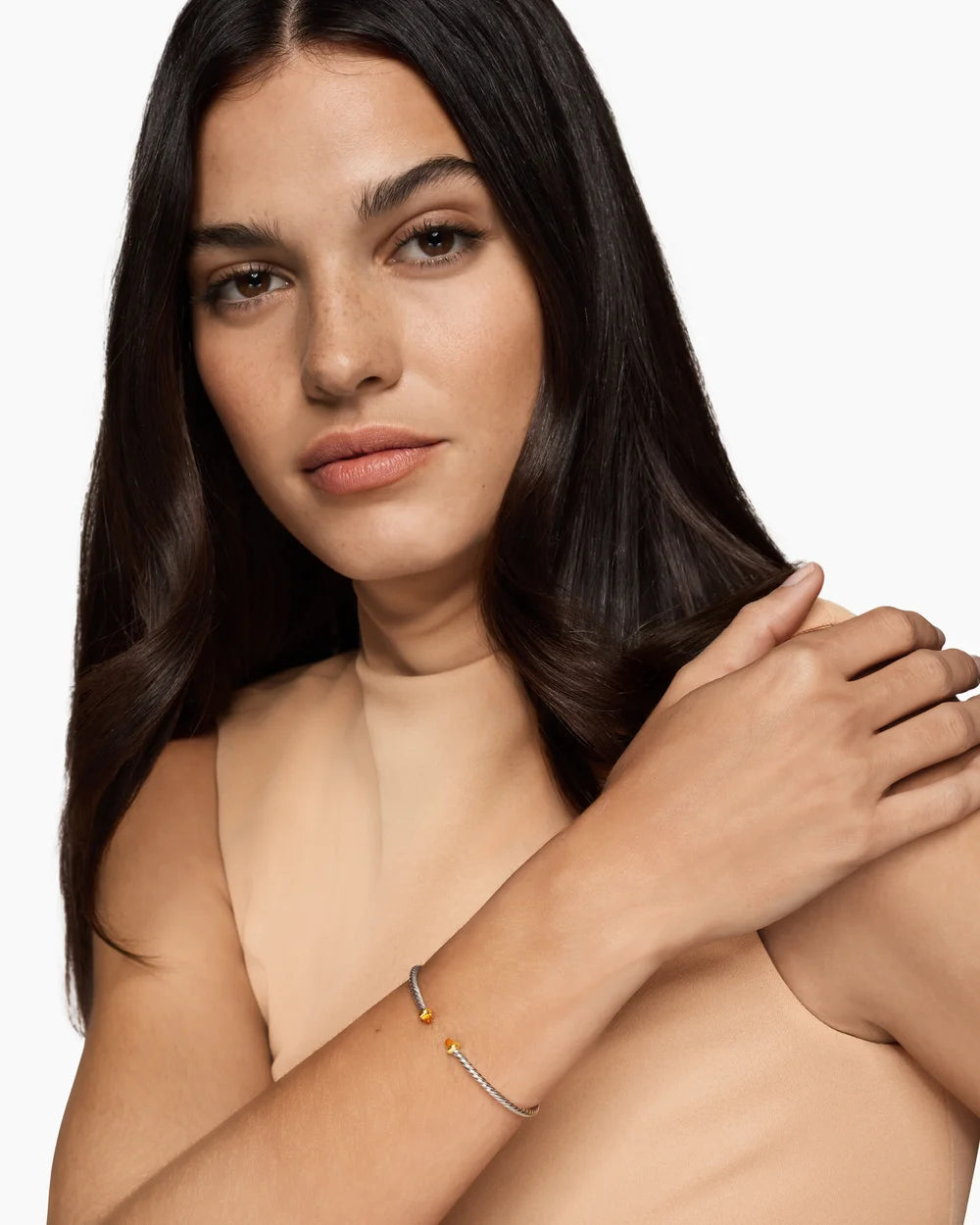 MICRO CABLE FLEX® BRACELET Sterling Silver with 14K Yellow Gold and Citrine, 2.6mm