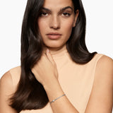 MICRO CABLE FLEX® HEART STATION BRACELET Sterling Silver with Diamonds, 2.6mm