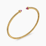 MICRO CABLESPIRA® FLEX BRACELET 18K Yellow Gold with Pink Tourmalines, 2.6mm