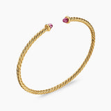 MICRO CABLESPIRA® FLEX BRACELET 18K Yellow Gold with Pink Tourmalines, 2.6mm