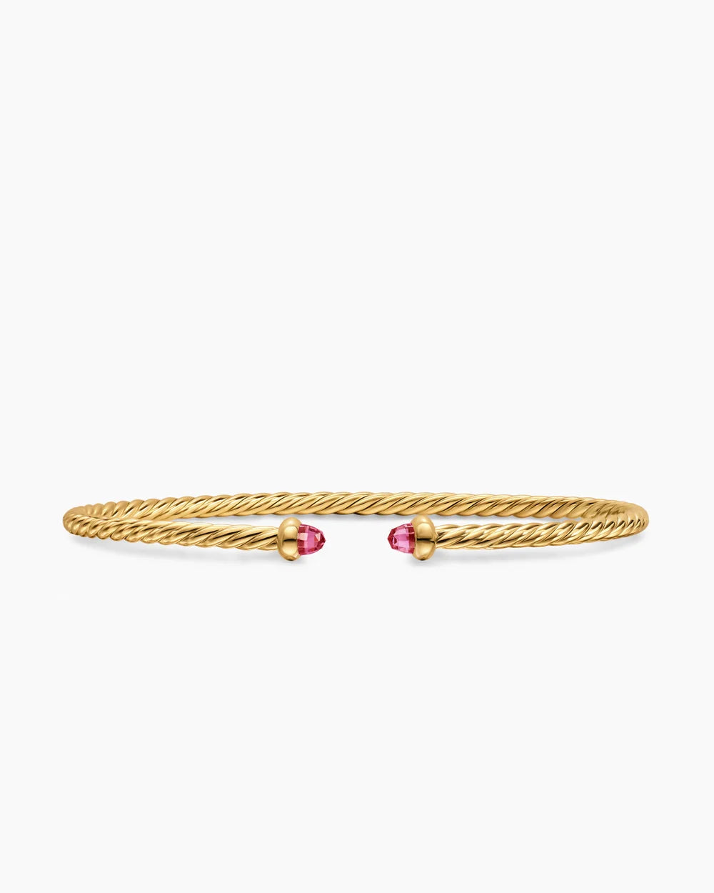 MICRO CABLESPIRA® FLEX BRACELET 18K Yellow Gold with Pink Tourmalines, 2.6mm