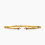 MICRO CABLESPIRA® FLEX BRACELET 18K Yellow Gold with Pink Tourmalines, 2.6mm
