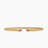 MICRO CABLESPIRA® FLEX BRACELET 18K Yellow Gold with Pink Tourmalines, 2.6mm