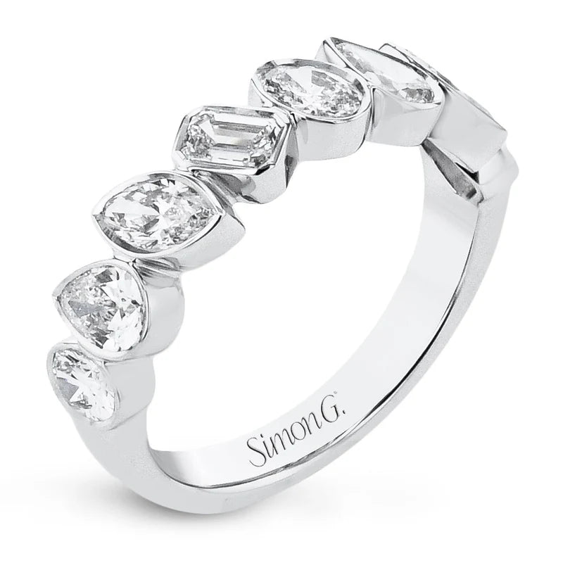 Mixed-Shape Diamond Band in 18K White Gold