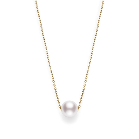 Akoya Cultured Single Pearl Pendant in 18K Yellow Gold