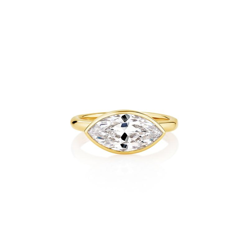 Bezel Solitaire with Under Halo Engagement Ring Setting Only