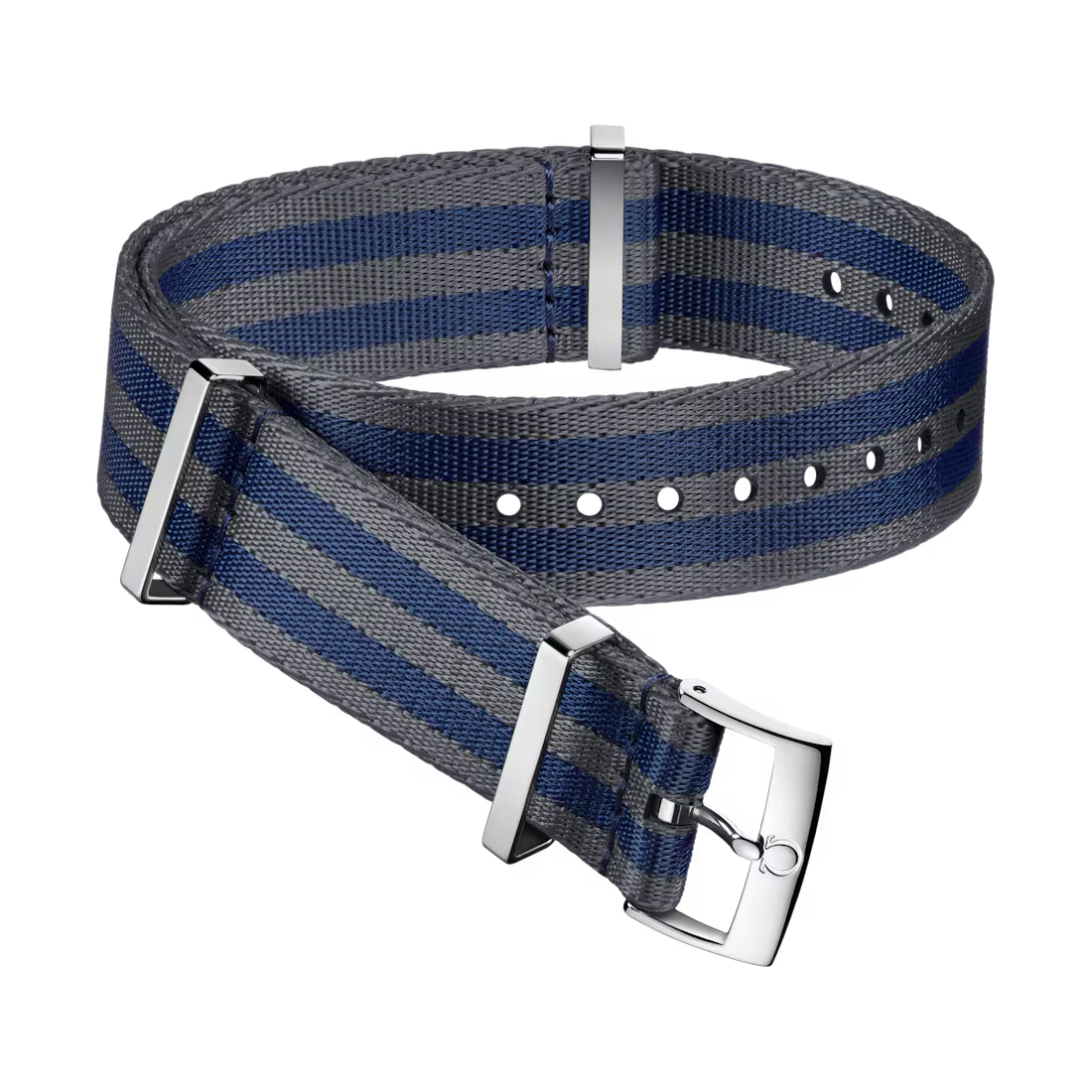 NATO strap Polyamide, 5 stripe grey and blue