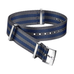 NATO strap Polyamide, 5 stripe grey and blue