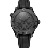 Seamaster Diver 300M 43.5 mm, black ceramic on rubber strap
