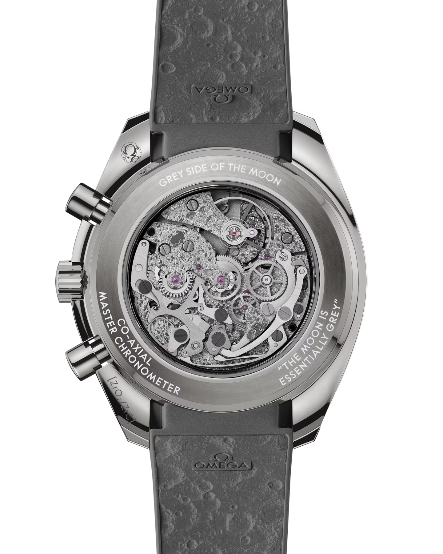 Speedmaster Dark Side of the Moon 44.25 mm, grey ceramic on rubber strap