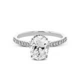 18K White Gold Oval Semi-Mount Engagement Ring