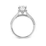 18K White Gold Oval Semi-Mount Engagement Ring