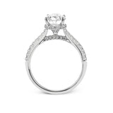 18K White Gold Oval Semi-Mount Engagement Ring