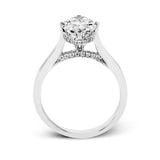 18K White Gold Oval Semi-Mount Engagement Ring