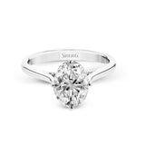 18K White Gold Oval Semi-Mount Engagement Ring