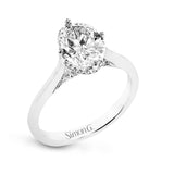 18K White Gold Oval Semi-Mount Engagement Ring