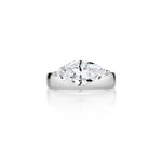 Wide Band Off Center Set Solitaire Engagement Ring - Mounting