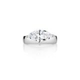 Wide Band Off Center Set Solitaire Engagement Ring - Mounting