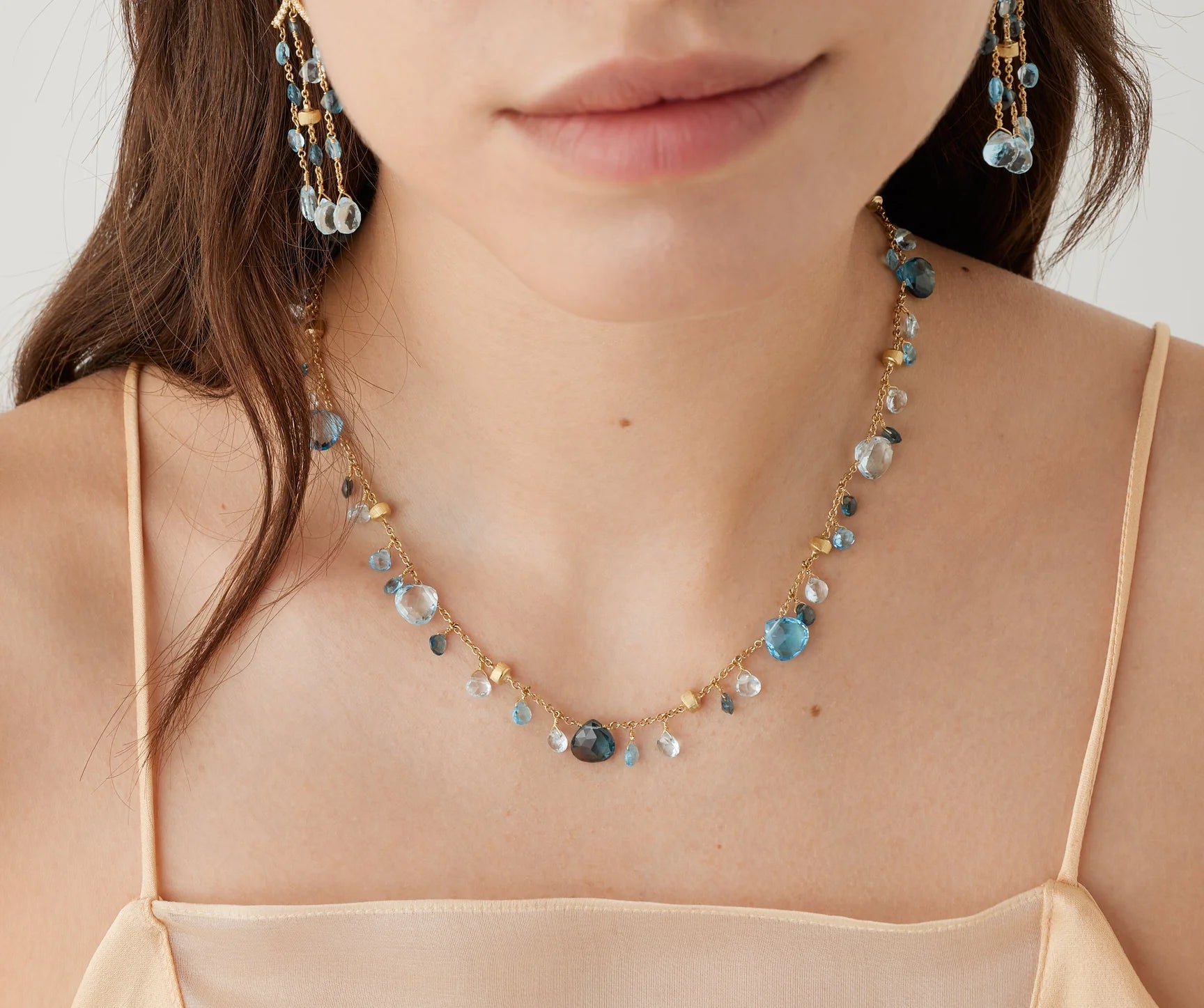 18K Yellow Gold Paradise Mixed Topaz Single-Strand Necklace