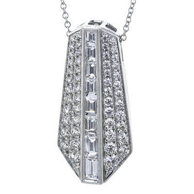 18K White Gold Diamond Pendant Necklace